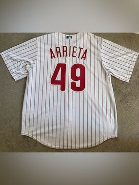 Philadelphia Phillies Jake Arrieta #49 Majestic  Cool Base Player Jersey XL